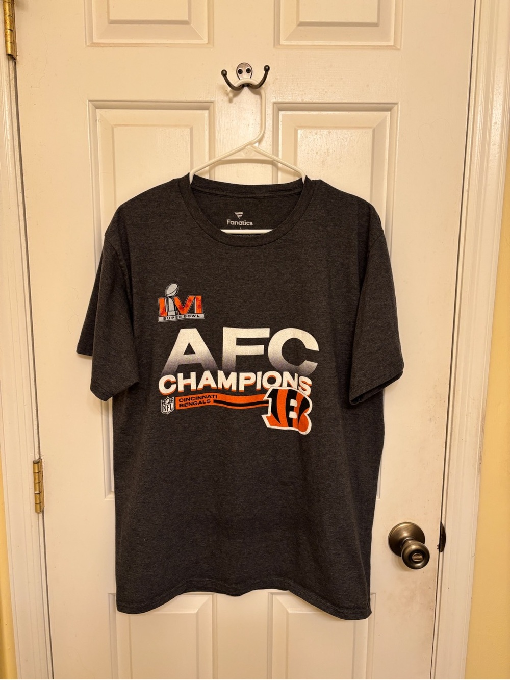 Cincinnati Bengals Fanatics AFC Champions Super Bowl LVI Gray NFL T-Shirt